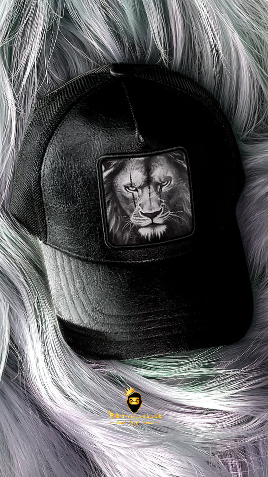 Gorra Black Angel Negra Frontal Cuero Leon