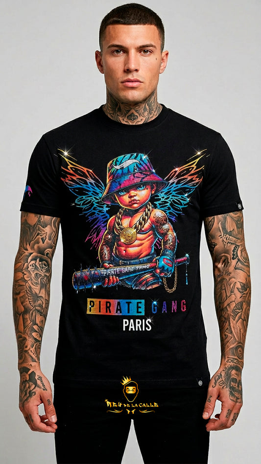 Camiseta Pirate Gang Baby Gang Negro  | Streetwear
