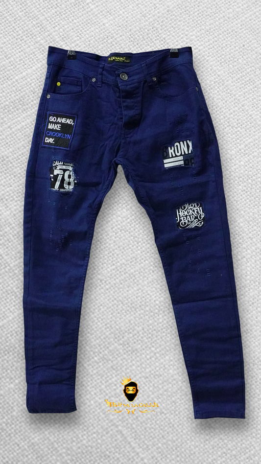 VAQUERO CON PARCHES AZUL REY Rey De La Calle