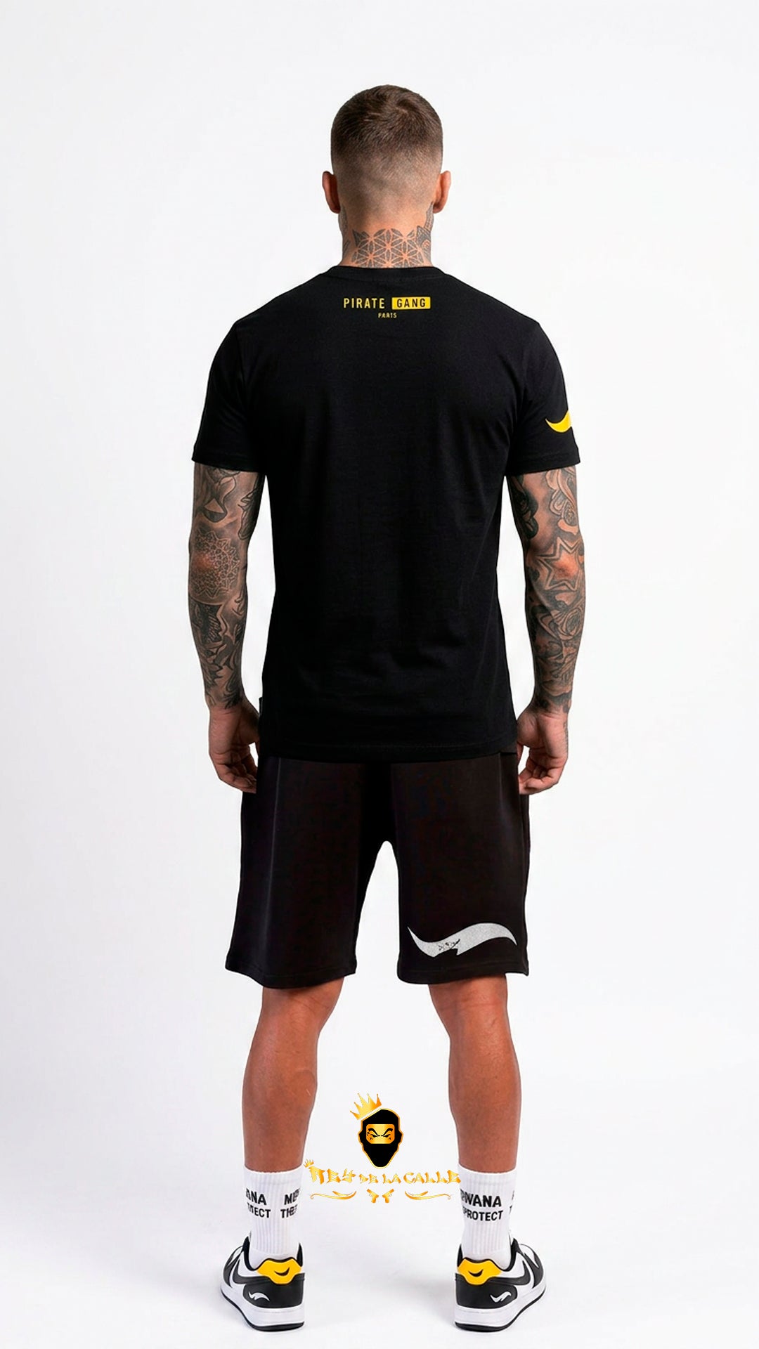 Conjunto  Pirate Gang París León Negra Camiseta Pirate Gang Paris  Oversize  | Streetwear