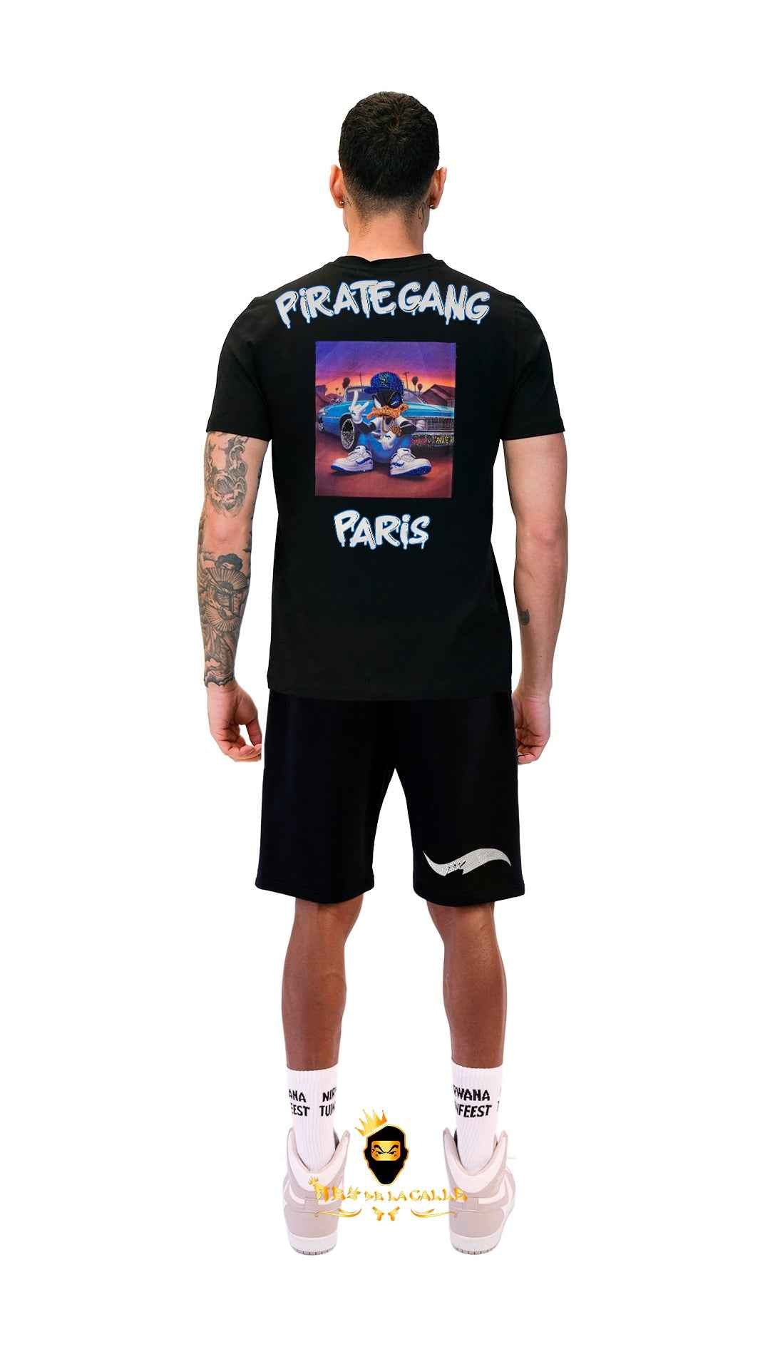 Conjunto de verano Pirate Gang París Negra Terciopelo y Pedrería Brillante Pato Lucas