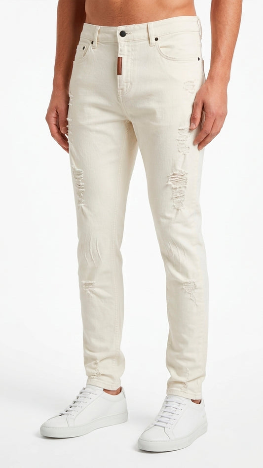 Vaquero Gianni Kavanagh – Color Hueso: Elegancia Urbana Rey De La Calle