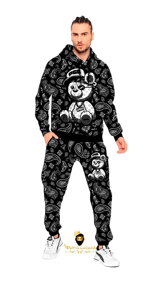 CONJUNTO PIRATE GANG PÀRIS CON OSITO, COLOR NEGRO DE BANDANA Rey De La Calle