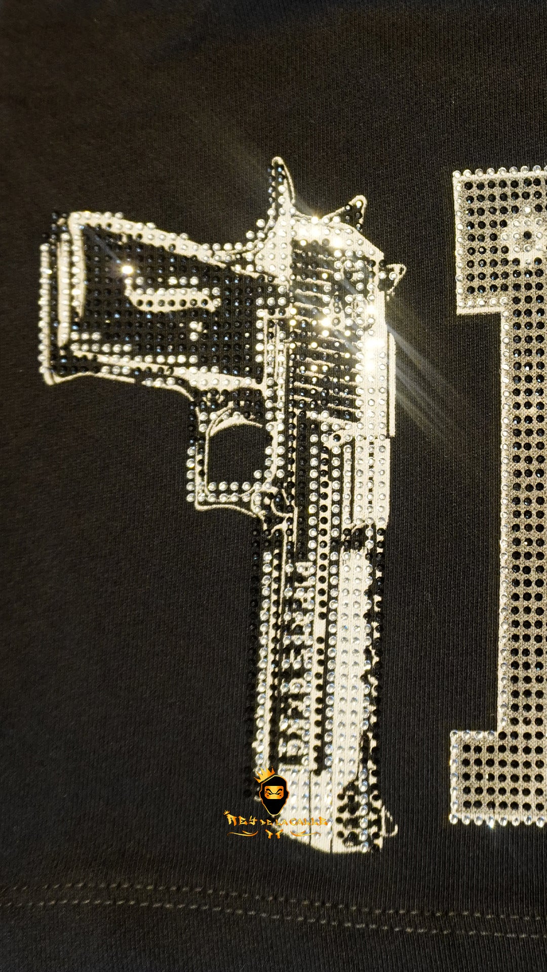 Conjunto Pirate Gang Paris Negro Pedrería Brillante Pistoleta