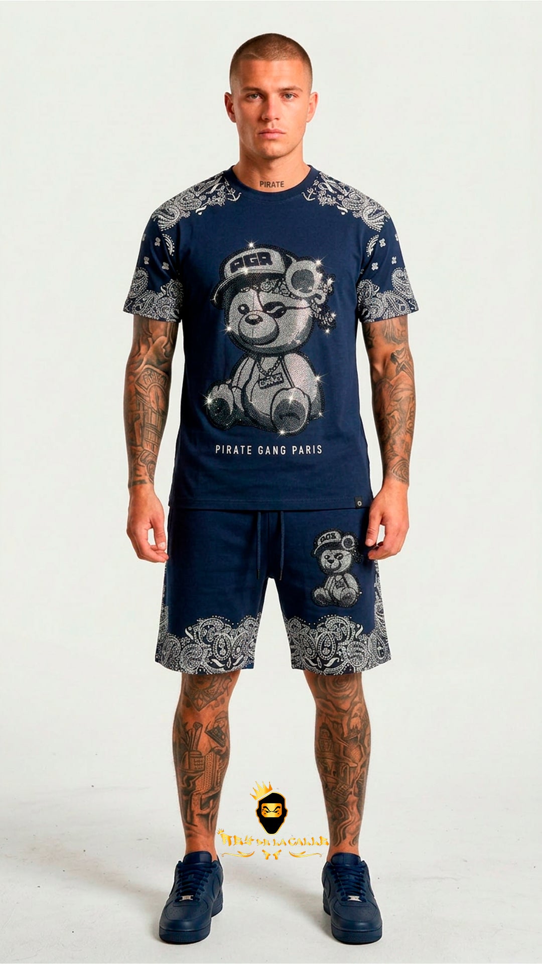 Conjunto de Verano Pirate Gang París  Osito Bandana Azul Navy
