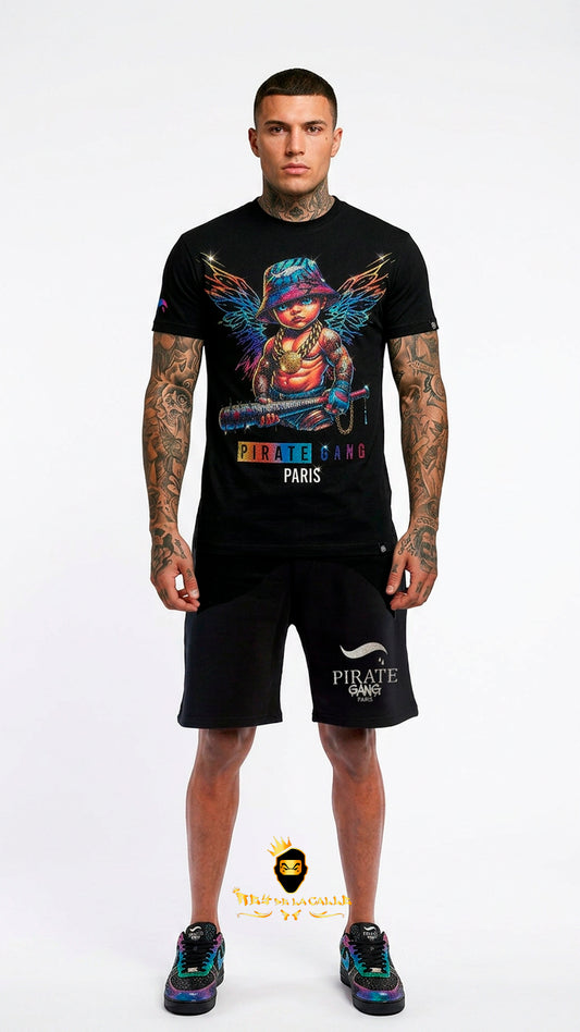 Conjunto Verano Pirate Gang Paris Negra Baby Gang Oversize | Streetwear