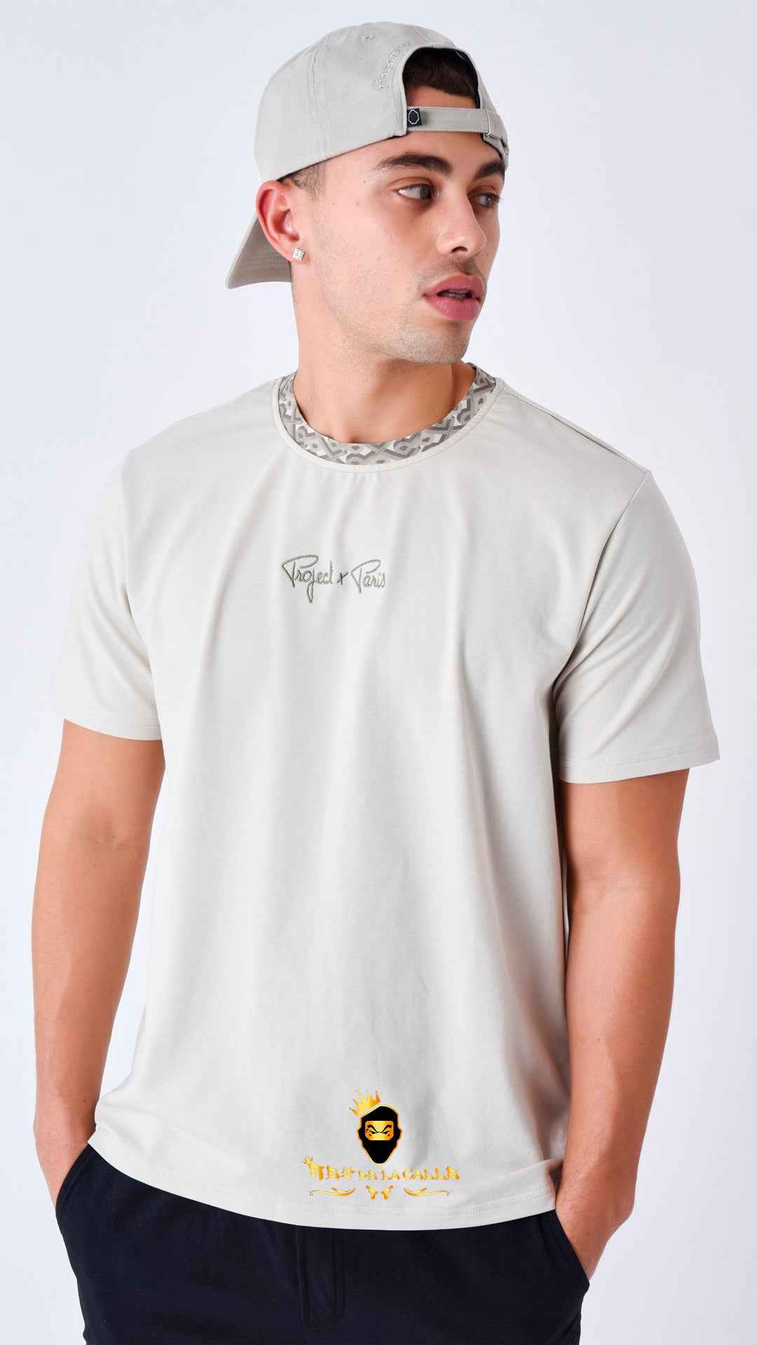 Camiseta de Hombre Project X Paris Beige - Streetwear Minimalista