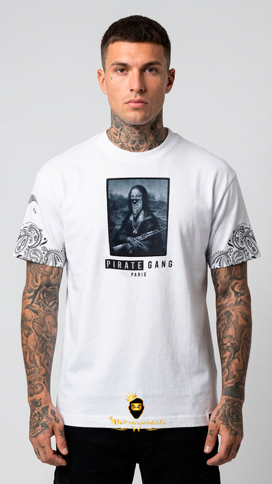 Camiseta Pirate Gang Monalisa | Streetwear Blanca
