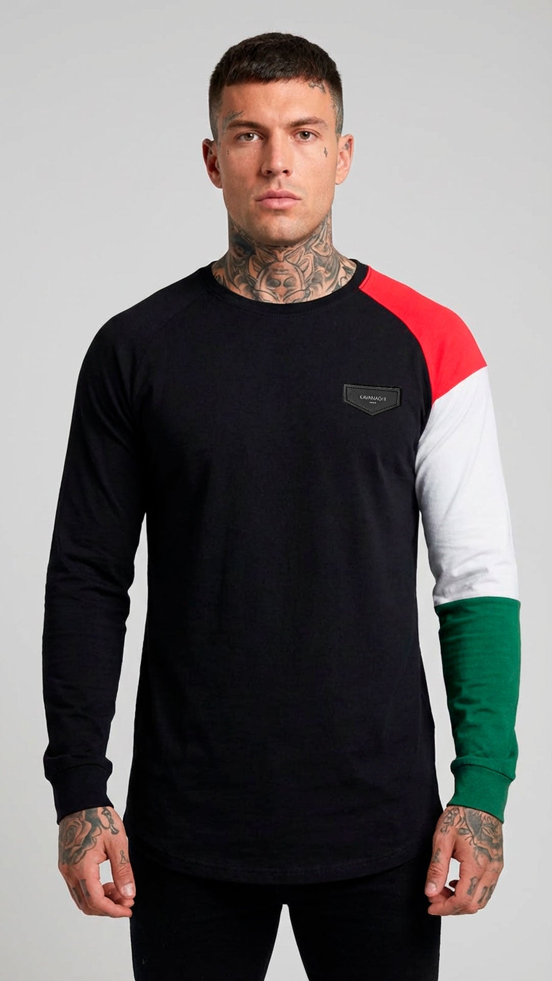 CAMISETA DE MANGA LARGA GIANNI KAVANAGH MANGA DE BANDERA ITALIANA Rey De La Calle