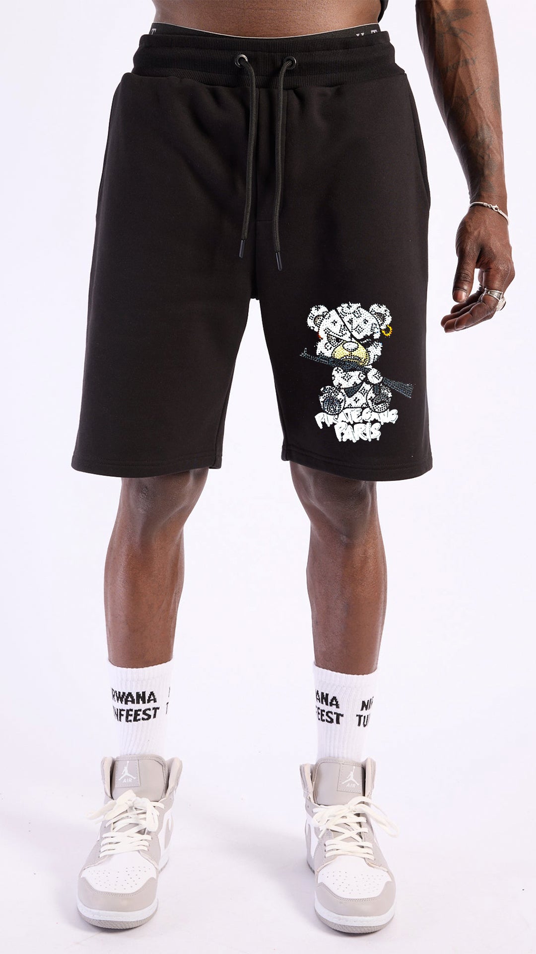 Conjunto Urbano "Pirate Gang" Armored Bear - Camiseta y Short con Oso Táctico y Cristales Rey De La Calle
