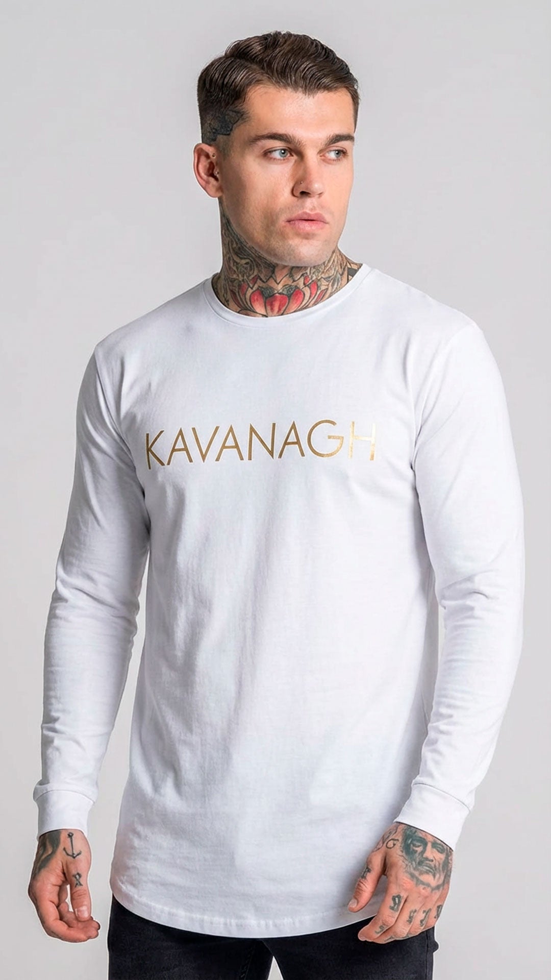 CAMISETA MANGA LARGA GIANNI KAVANAGH COLOR BLANCO Rey De La Calle