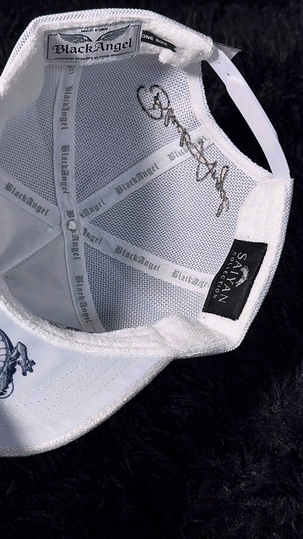 Gorra Black Angel Blanca Brillante Goku - Rey De La Calle