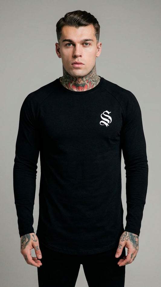 CAMISETADE MANGA LARGA COLOR NEGRO MARCA SINNERS Rey De La Calle