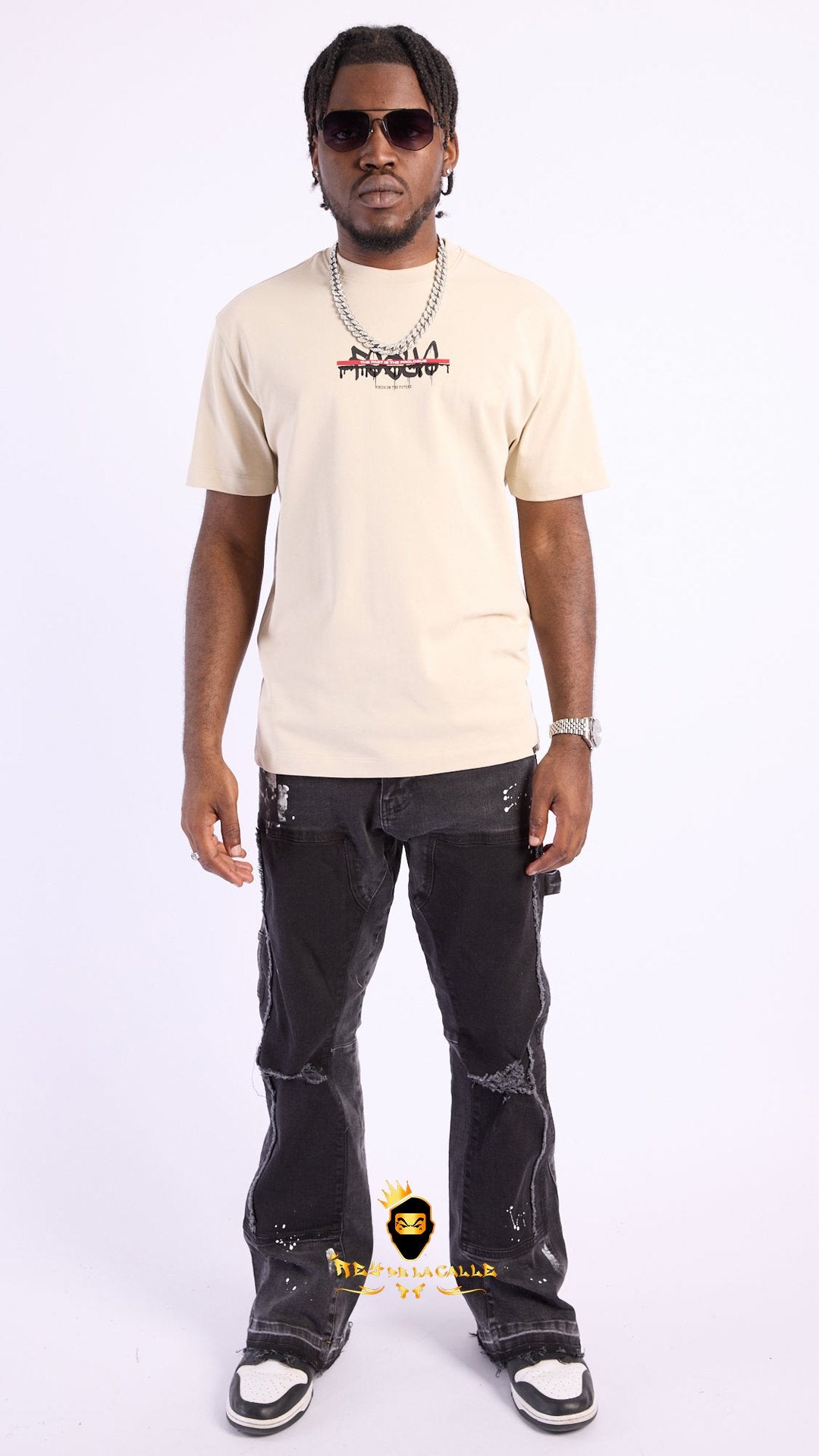 Camiseta Left Point Beige Focus On The Future