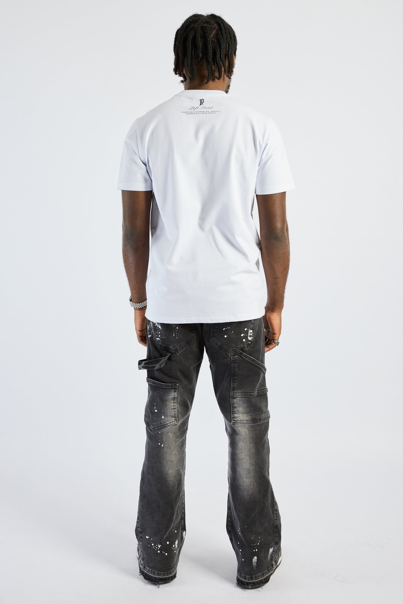 Camiseta Left Point Blanca Pedrería Brillante Skull