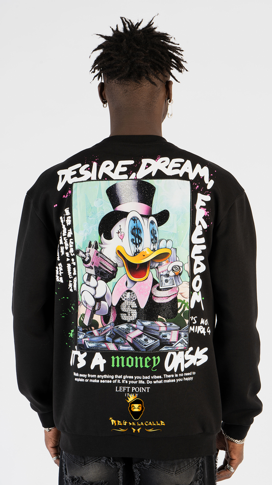 SUDADERA LEFT POINT DONALD RICH COLOR NEGRO Rey De La Calle