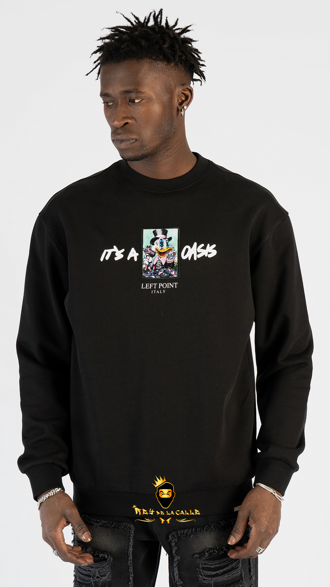SUDADERA LEFT POINT DONALD RICH COLOR NEGRO Rey De La Calle