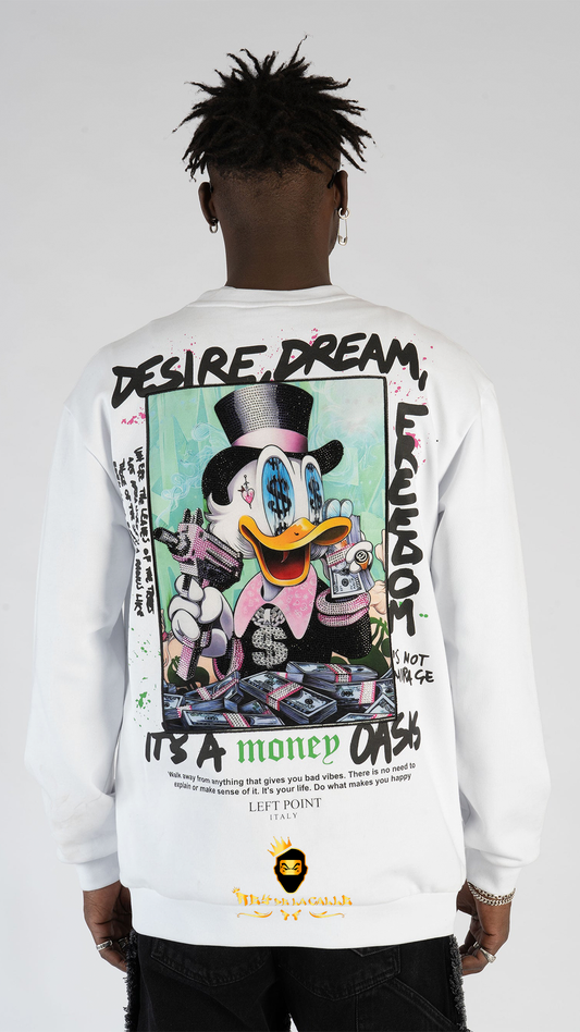 SUDADERA LEFT POINT DONALD RICH COLOR BLANCA Rey De La Calle