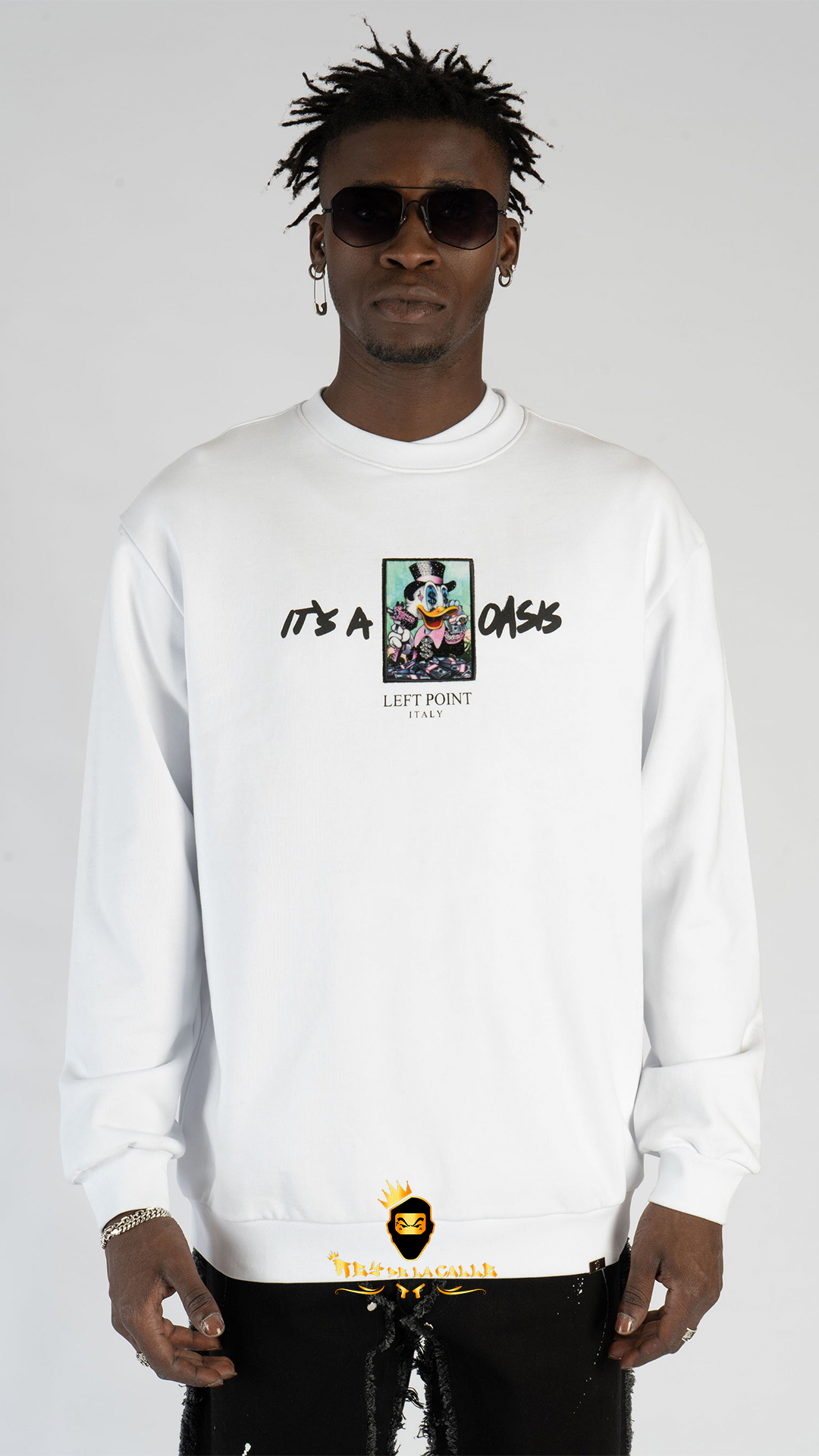 SUDADERA LEFT POINT DONALD RICH COLOR BLANCA Rey De La Calle