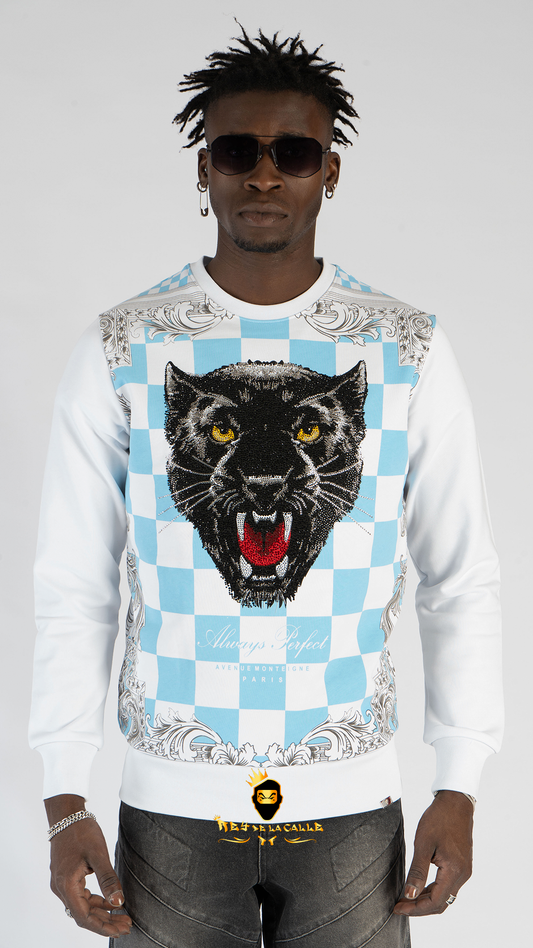 SUDADERA LEFT POINT PANTERA NEGRA CUADROS AZULES Rey De La Calle