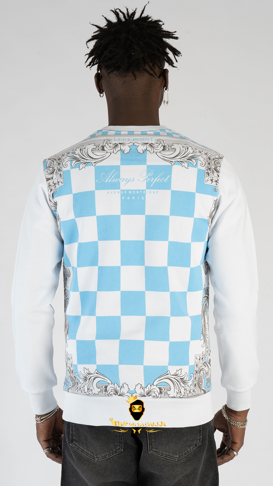 SUDADERA LEFT POINT PANTERA NEGRA CUADROS AZULES Rey De La Calle