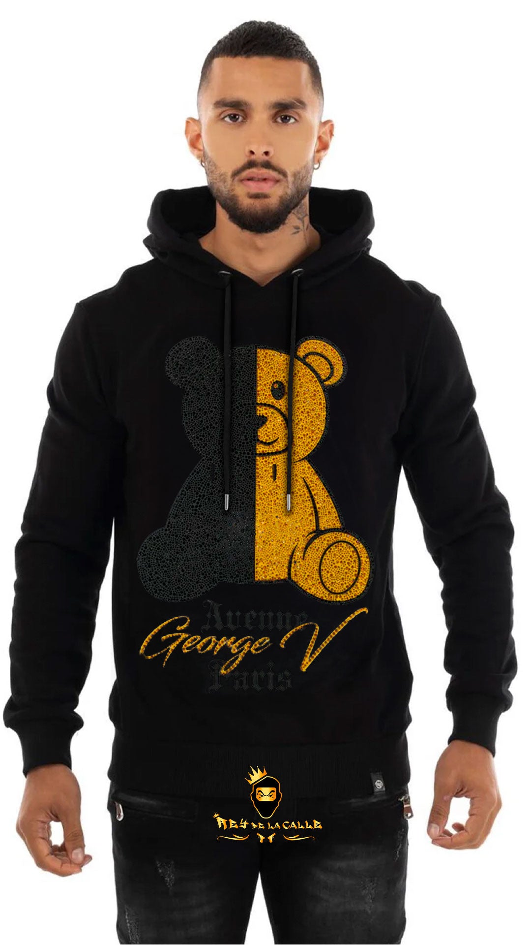 SUDADERA GEORGE V PARIS OSITO BLACK AND YELLOW Rey De La Calle