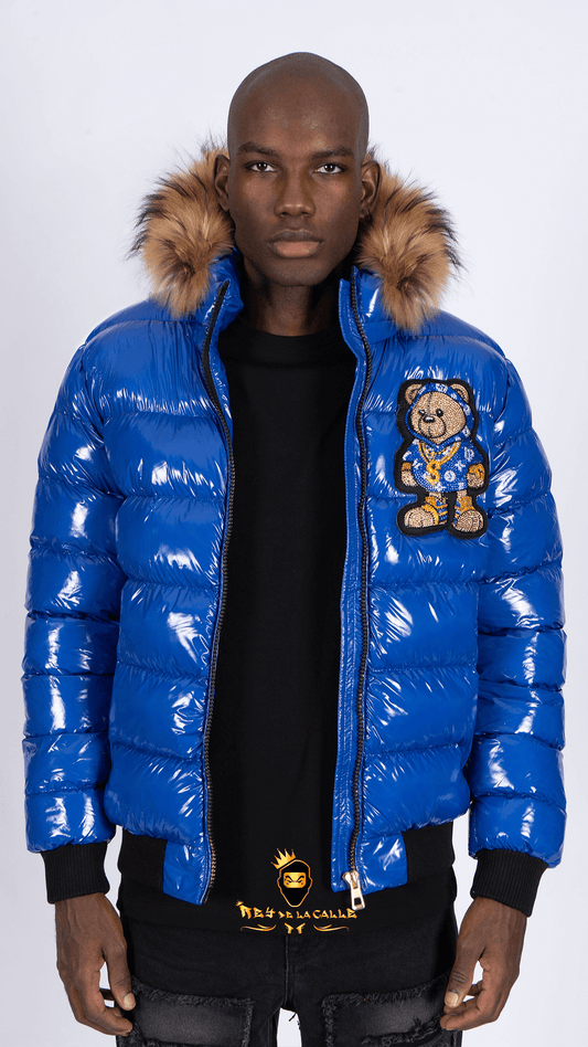 Chaqueta Left Point Azul Pedrería Brillante Oso Suéter Azul Mi tienda