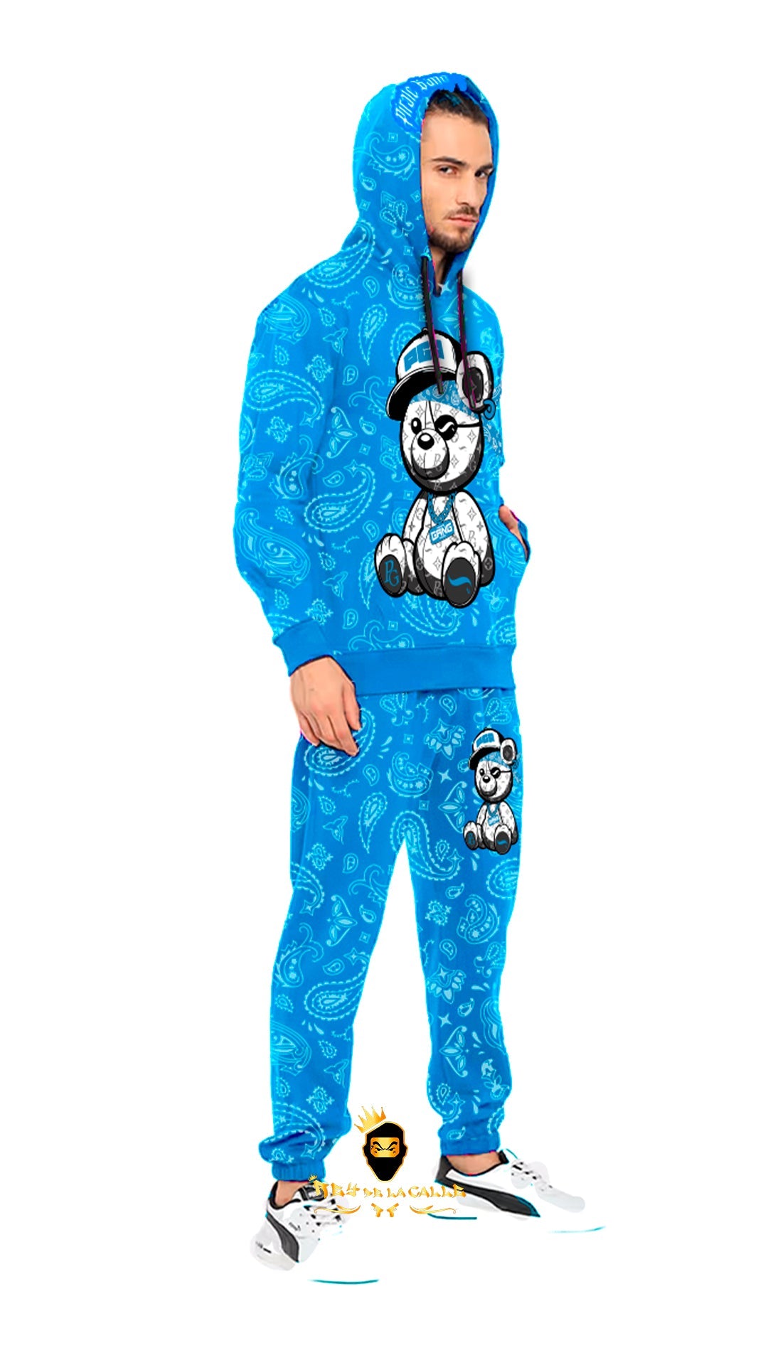 CONJUNTO PIRATE GANG PÀRIS CON OSITO, COLOR AZUL DE BANDANA Rey De La Calle
