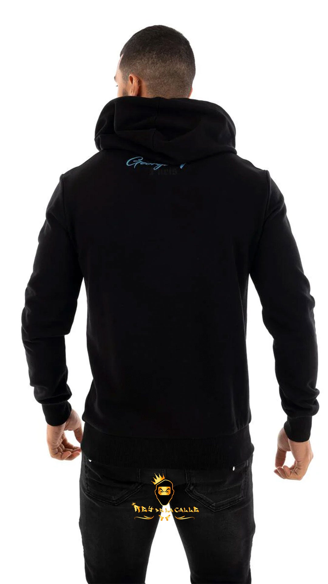 SUDADERA GEORGE V PARIS OSITO BLACK AND BLUE Rey De La Calle