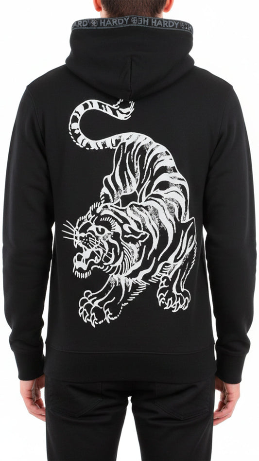 SUDADERA NEGRA DE TIGRE MARCA ED HARDY SIN PEDRERIA Rey De La Calle