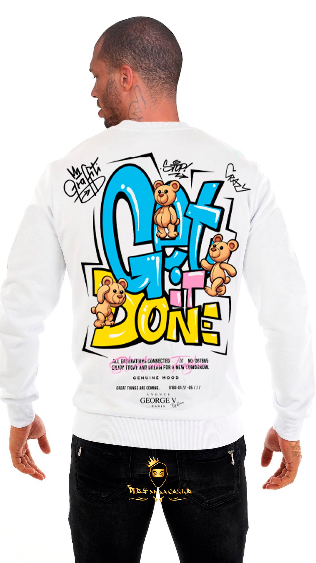 SUDADERA AVENUE GEORGE V PARIS GET IT DONE SIN BRILLANTE Rey De La Calle