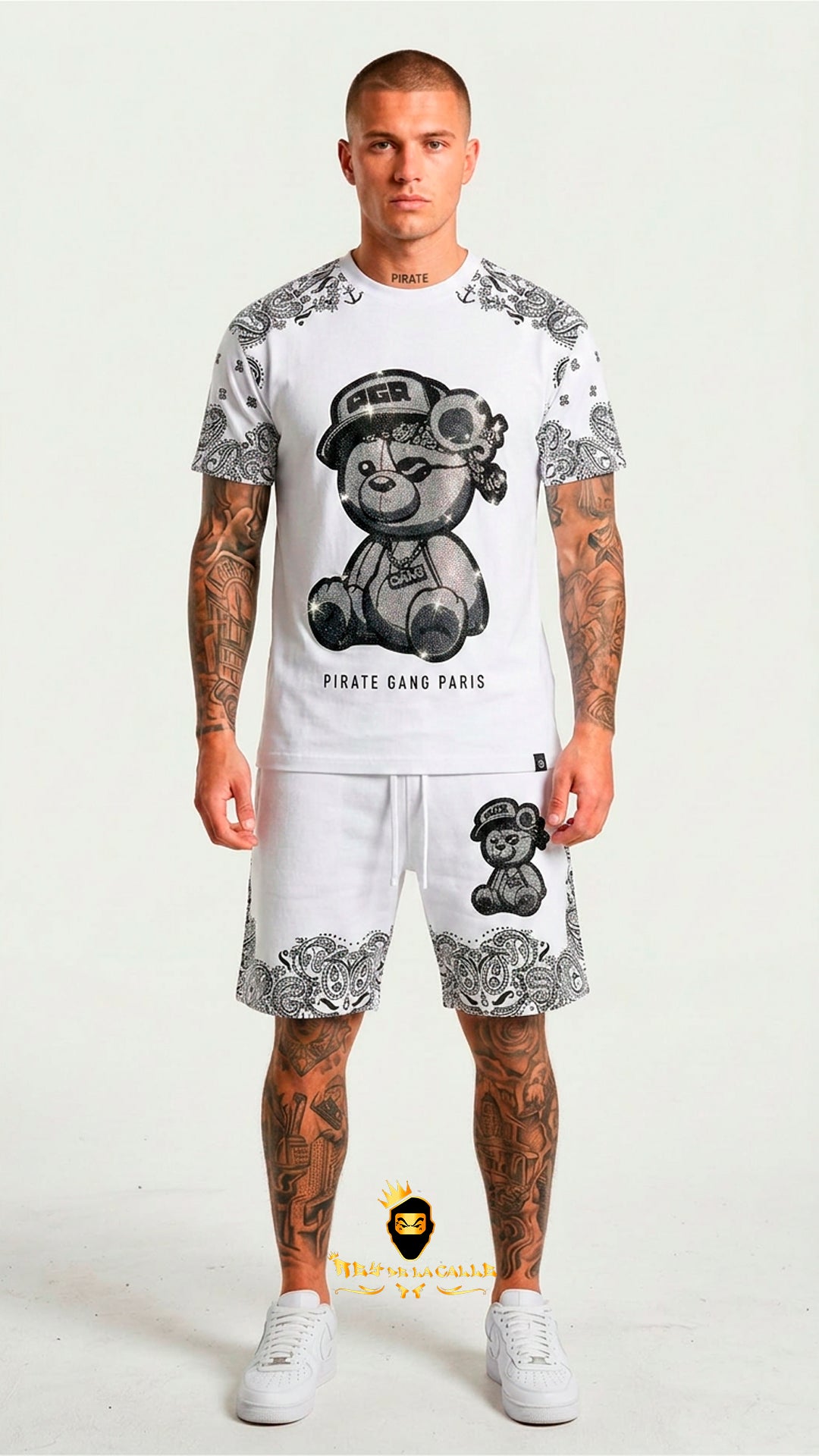 Conjunto de Verano Pirate Gang París Osito Bandana Blanco