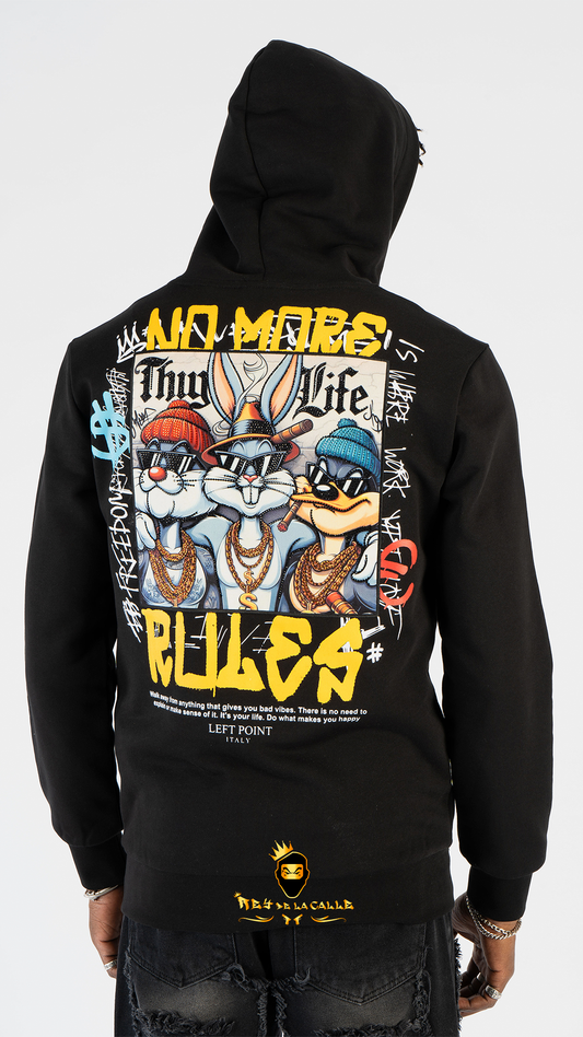 SUDADERA LEFT POINT NO MORE RULES LOONEY TUNES Rey De La Calle