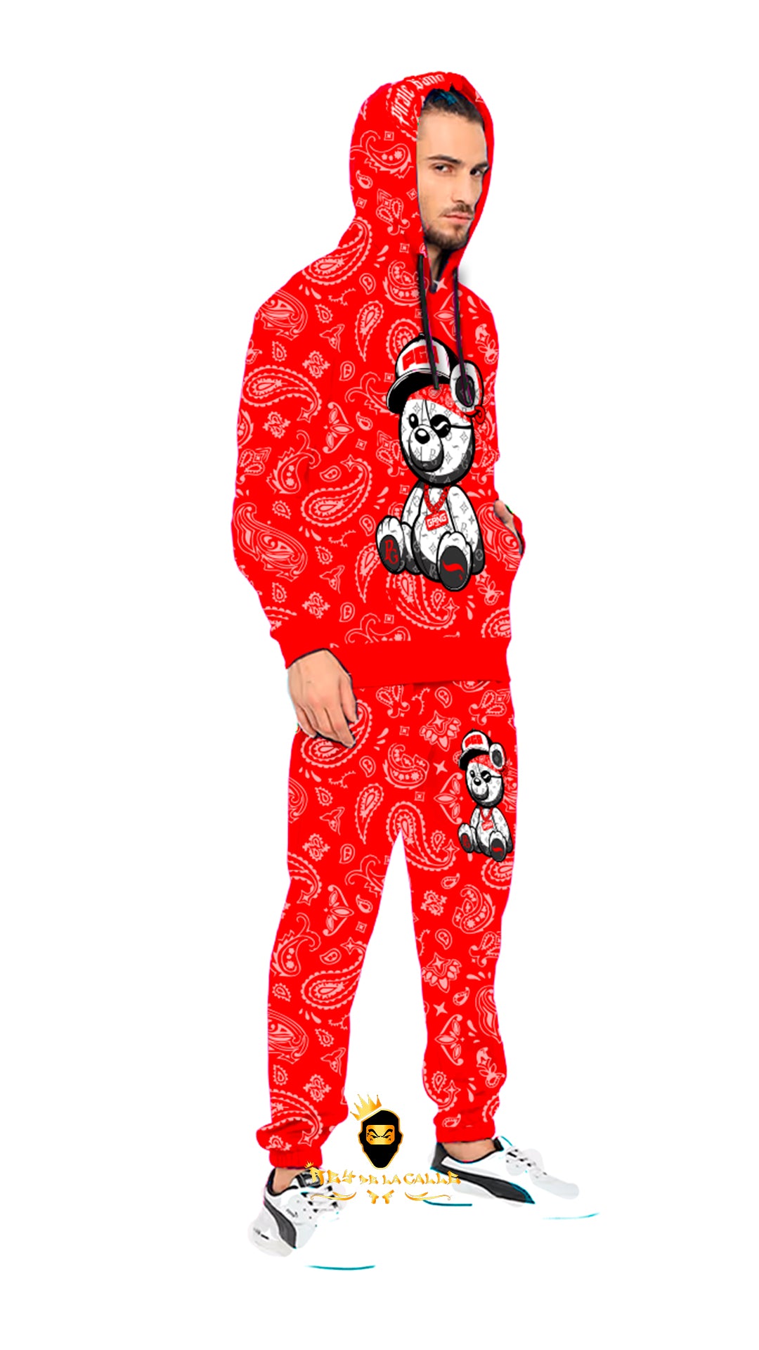 CONJUNTO PIRATE GANG PÀRIS CON OSITO, COLOR ROJO DE BANDANA