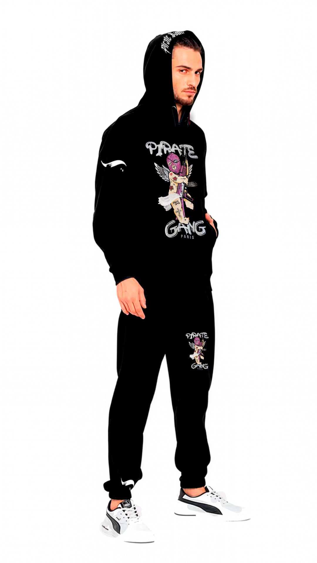 CONJUNTO PIRATE GANG PÀRIS NEGRO ANGEL CON ESCOPETA Rey De La Calle