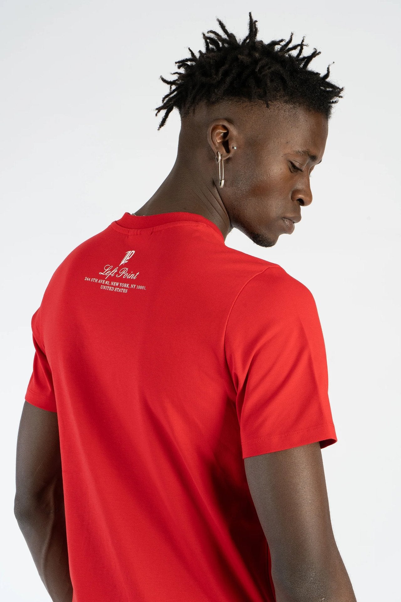 Camiseta Left Point Roja Pedrería Brillante Perro Street