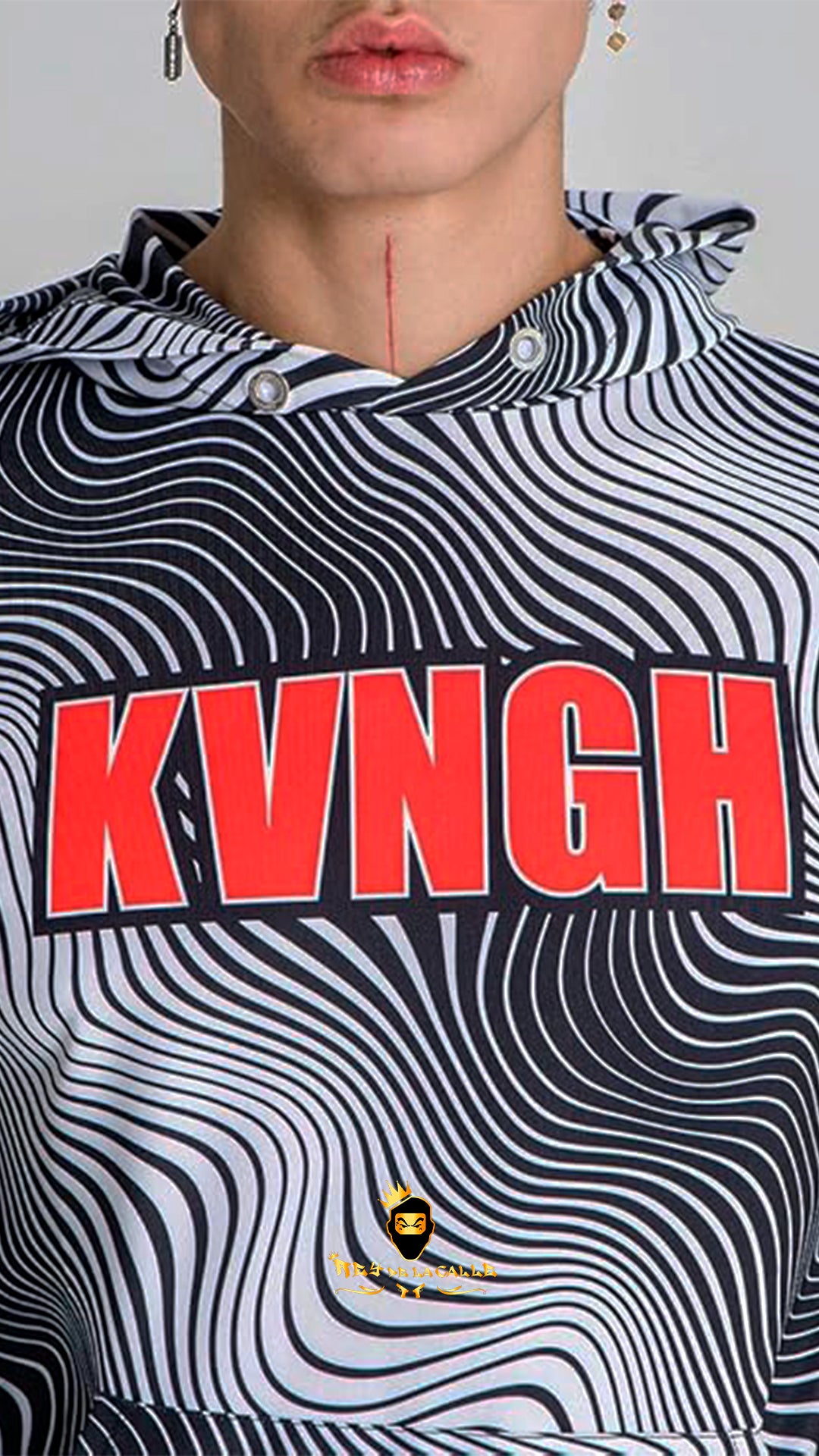 Chándal Blanco y Negro KVNGH Estampado Psicodélico – En Oferta