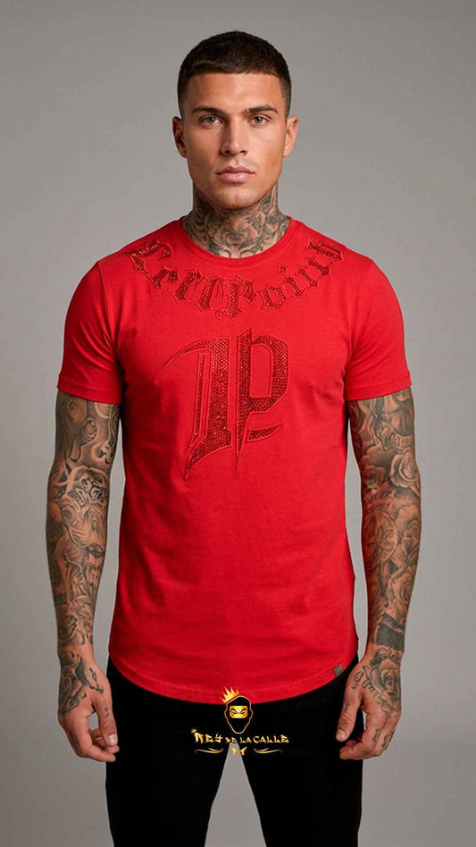 Camiseta Roja Left Point Strass