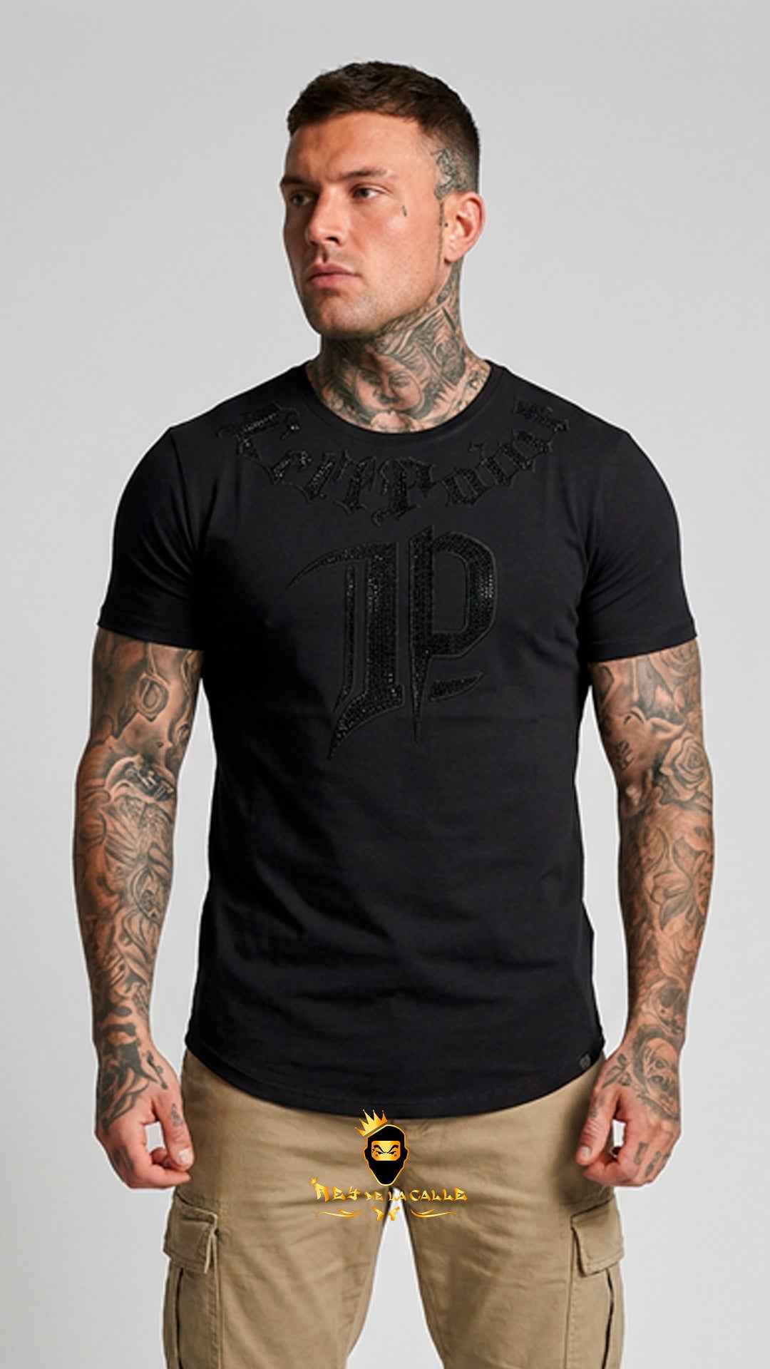 Camiseta Negra Left Point Strass