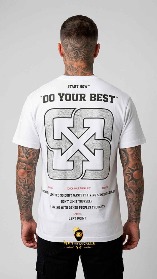 Camiseta Blanca Left Point Flechas "Do Your Best"