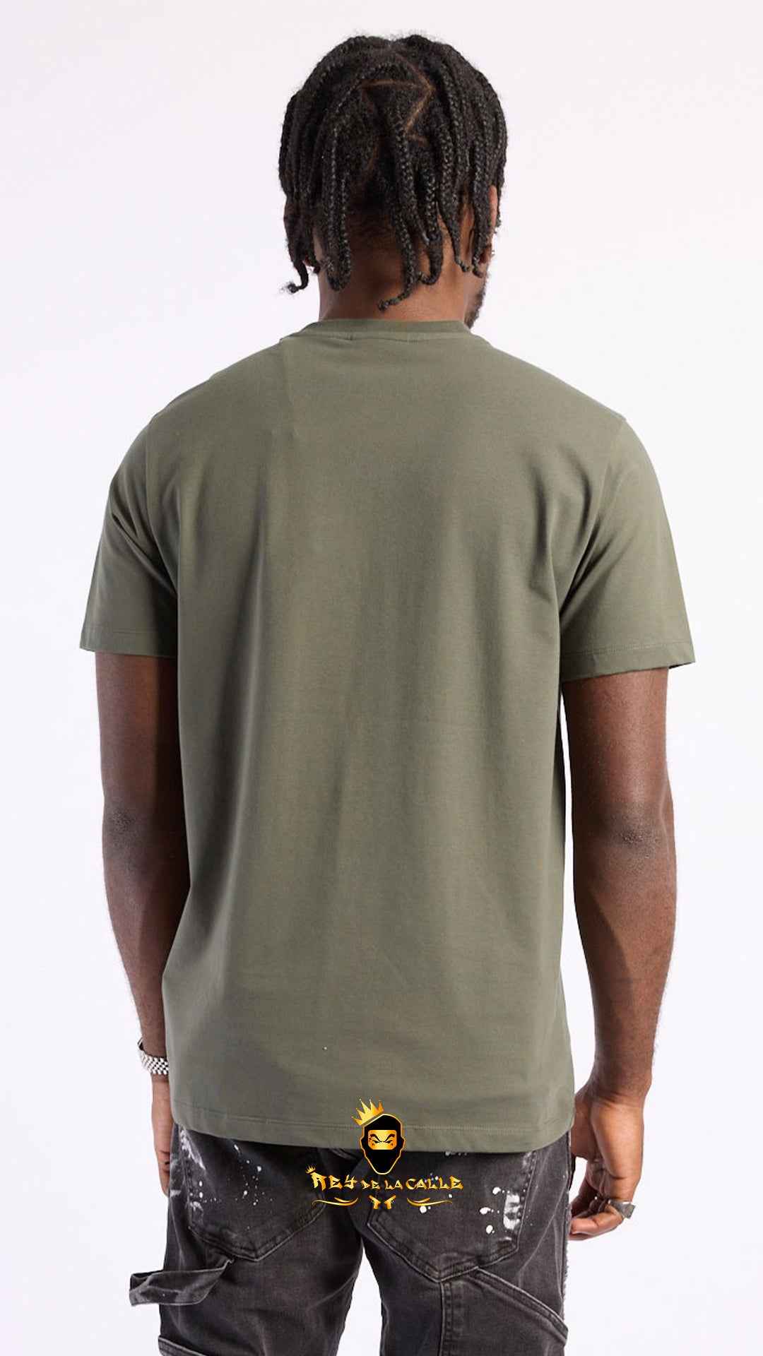 Camiseta Caqui Left Point Oso Panda Rapero Strass