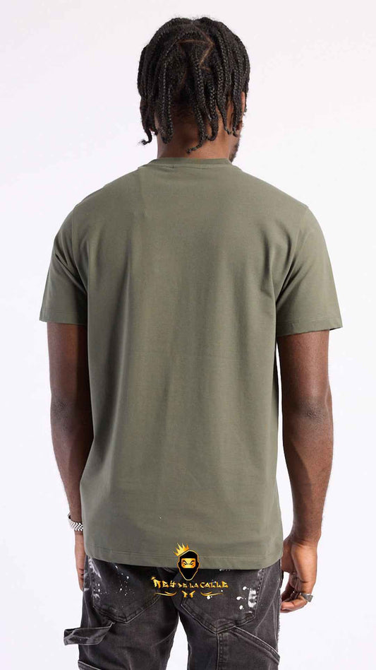 Camiseta Caqui Left Point Oso Panda Rapero Strass