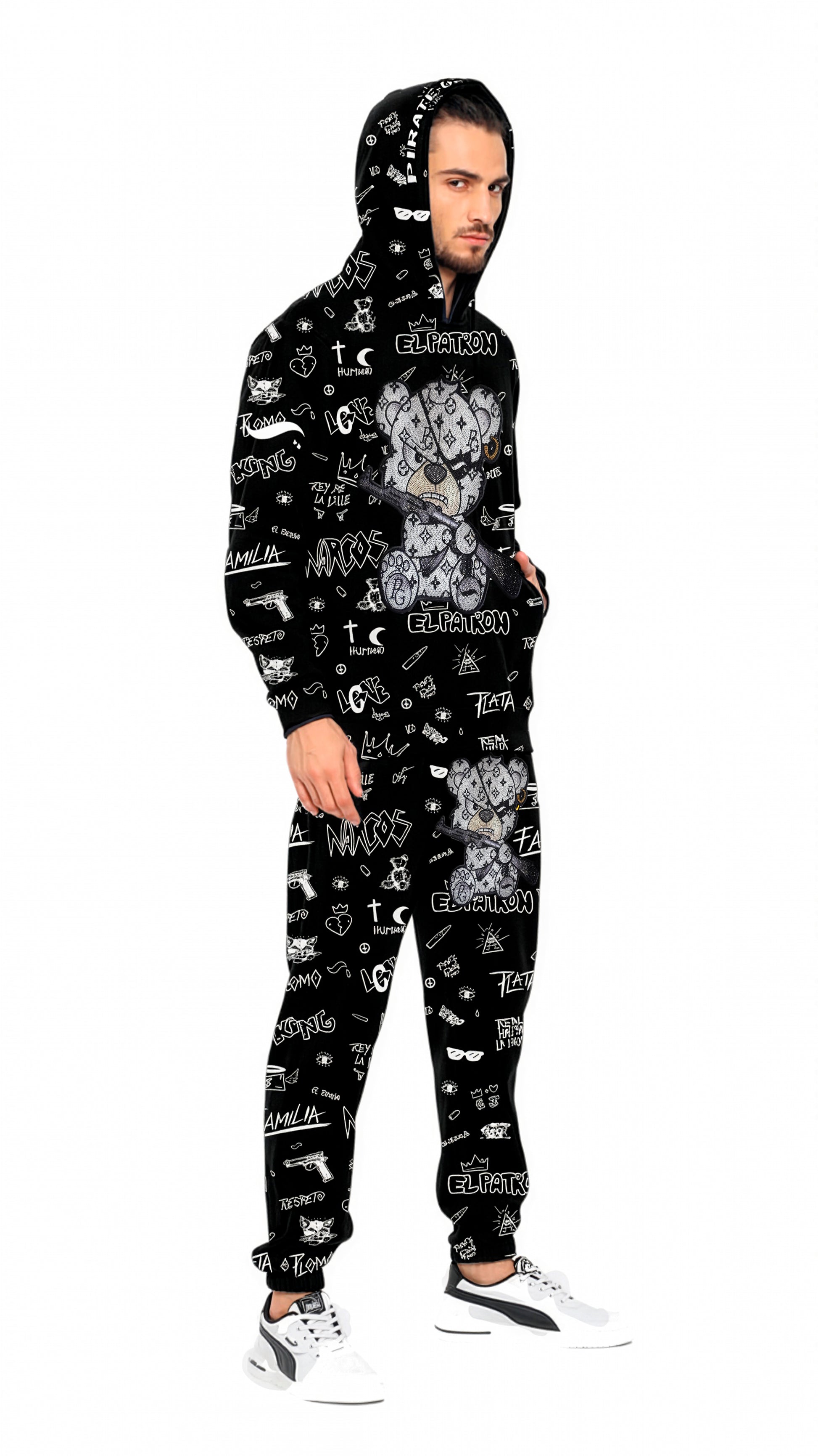 CONJUNTO PIRATE GANG PÀRIS CON OSITO, COLOR BLANCO DE BANDANA Rey De La Calle