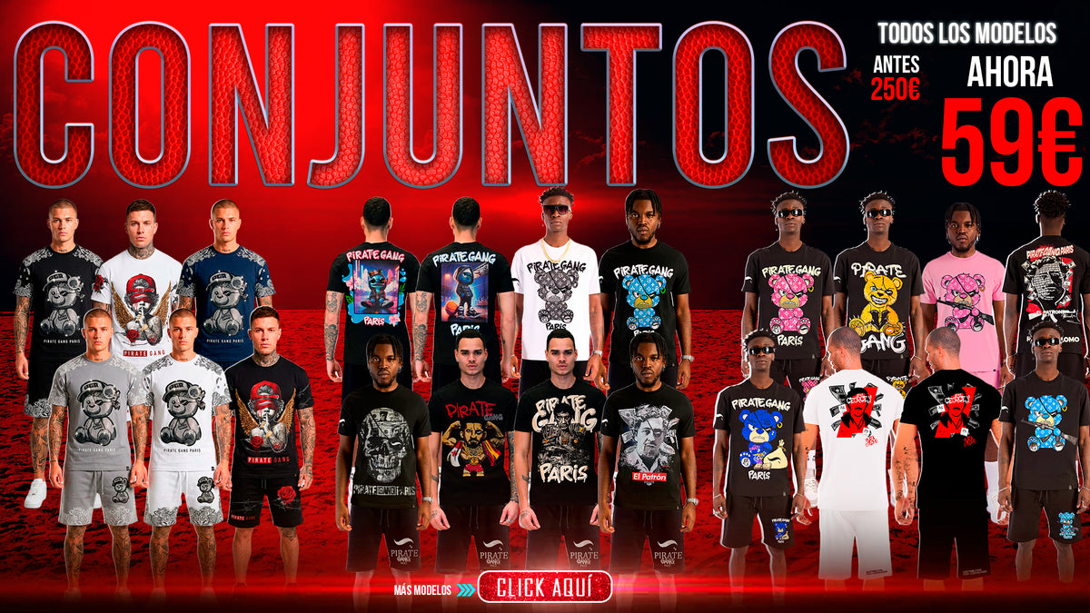 Conjuntos de camiseta y short Pirate Gang Paris originales