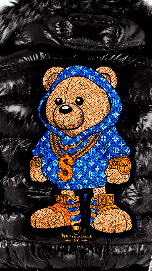 Chaqueta Left Point Negra Pedrería Brillante Oso Suéter Azul Mi tienda