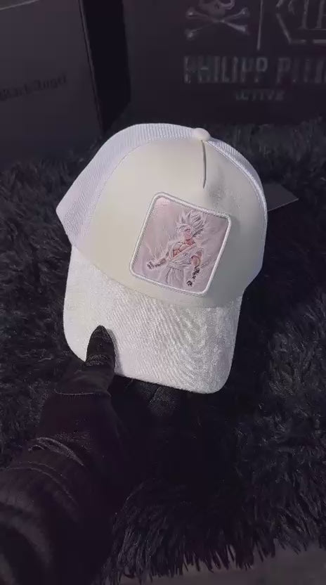 Gorra Black Angel Blanca Brillante Goku