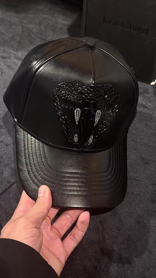 Gorra Black Angel Negra Cuero Cobra