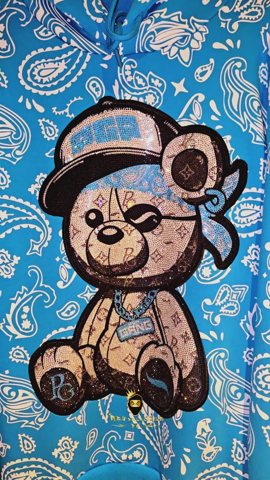 CONJUNTO PIRATE GANG PÀRIS CON OSITO, COLOR AZUL DE BANDANA