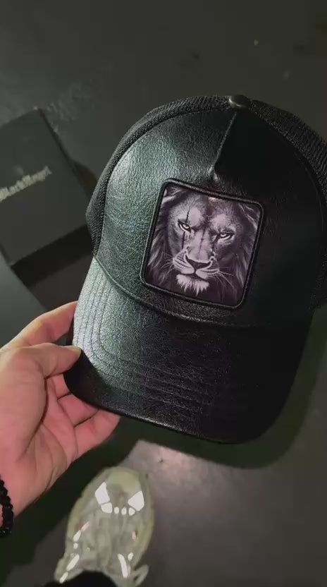 Gorra Black Angel Negra Frontal Cuero Leon