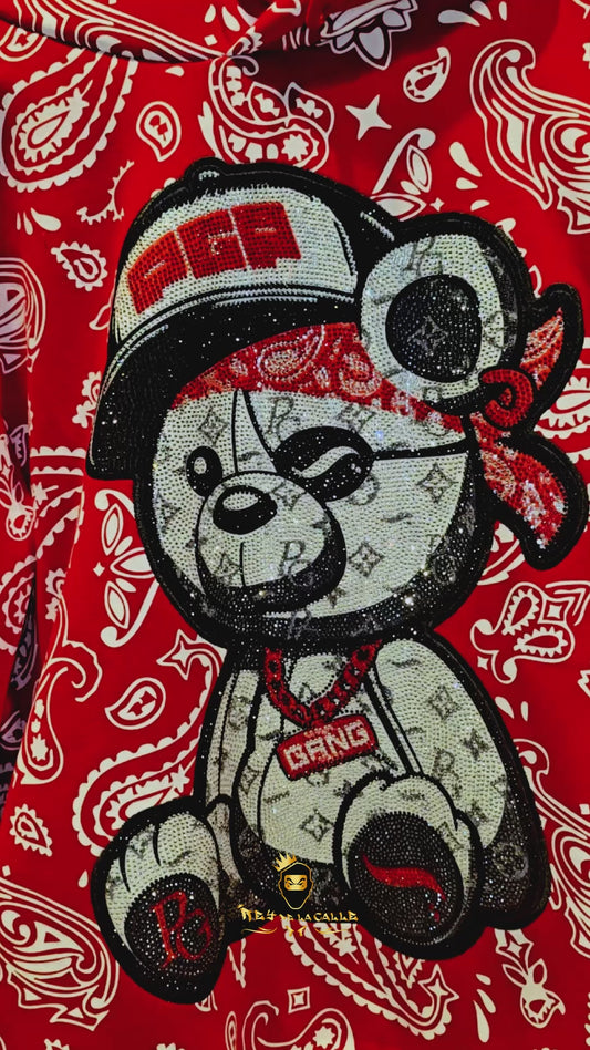 CONJUNTO PIRATE GANG PÀRIS CON OSITO, COLOR ROJO DE BANDANA